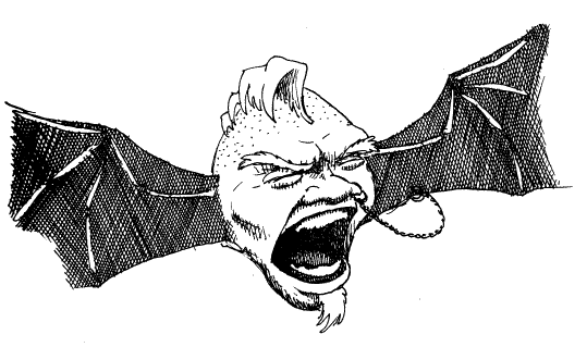 [ demon head with bat-wing ears ]